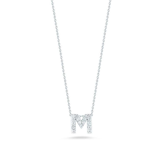 Roberto Coin Tiny Treasures White Gold "Love Letter" Initial Pendant
